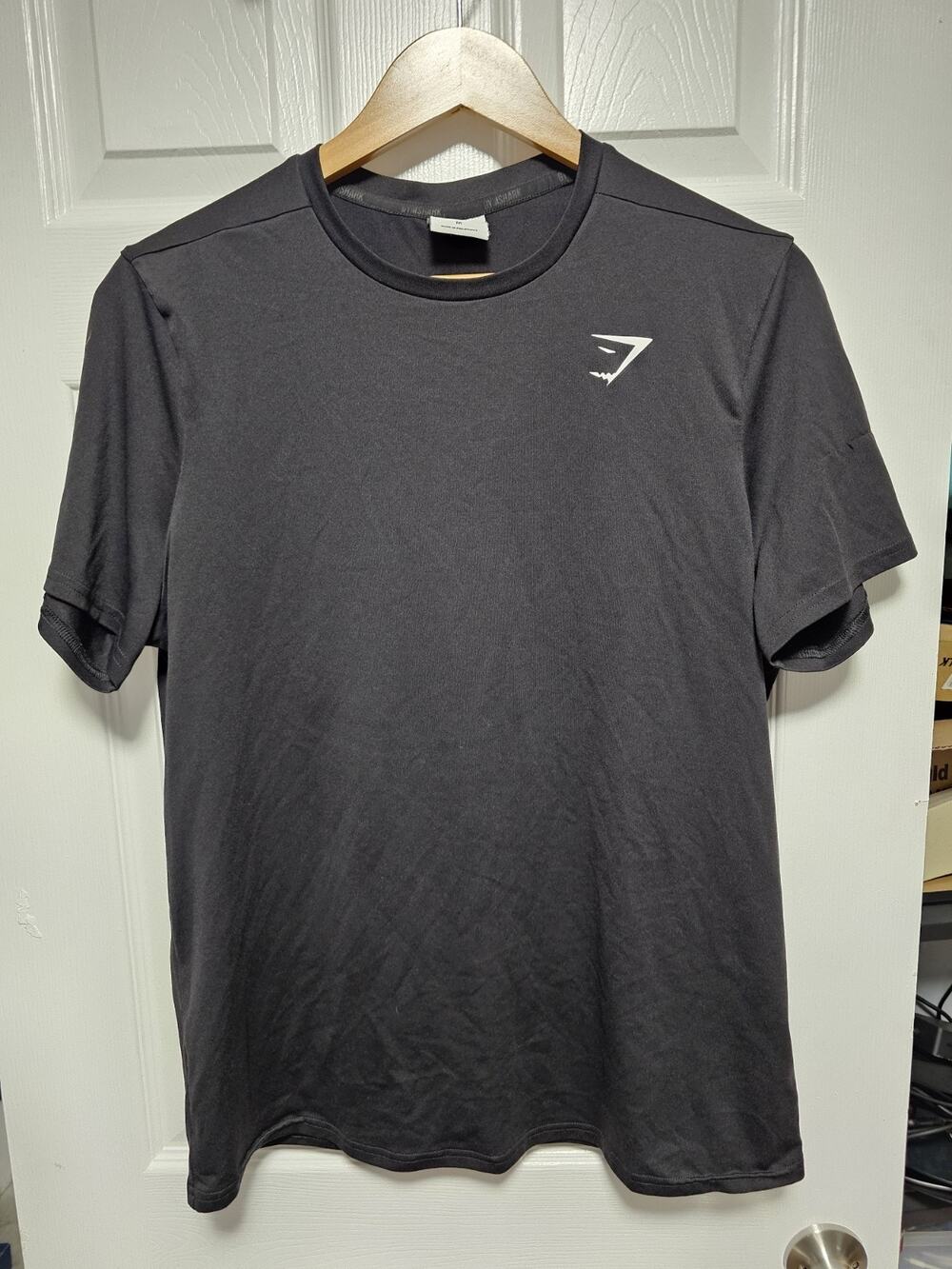 Men's Gymshark Seamless Crest T-Shirt Breathable Slim Fit Black Size M